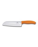 Victorinox Santoku Fluted Kitchen Knife -  orange