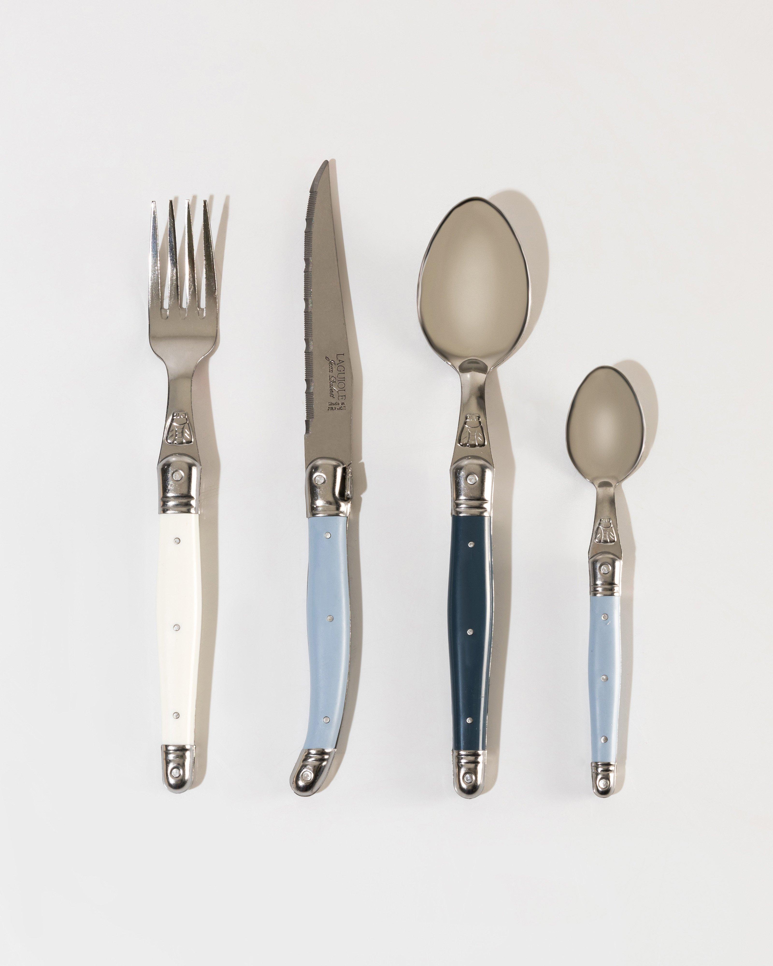 Laguiole Rustic Blue Cutlery Set -  Blue/Blue