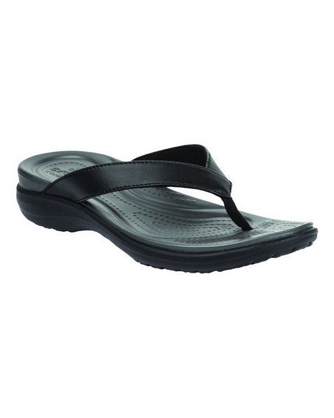 Crocs Women's Capri V Flip Sandals -  black-graphite