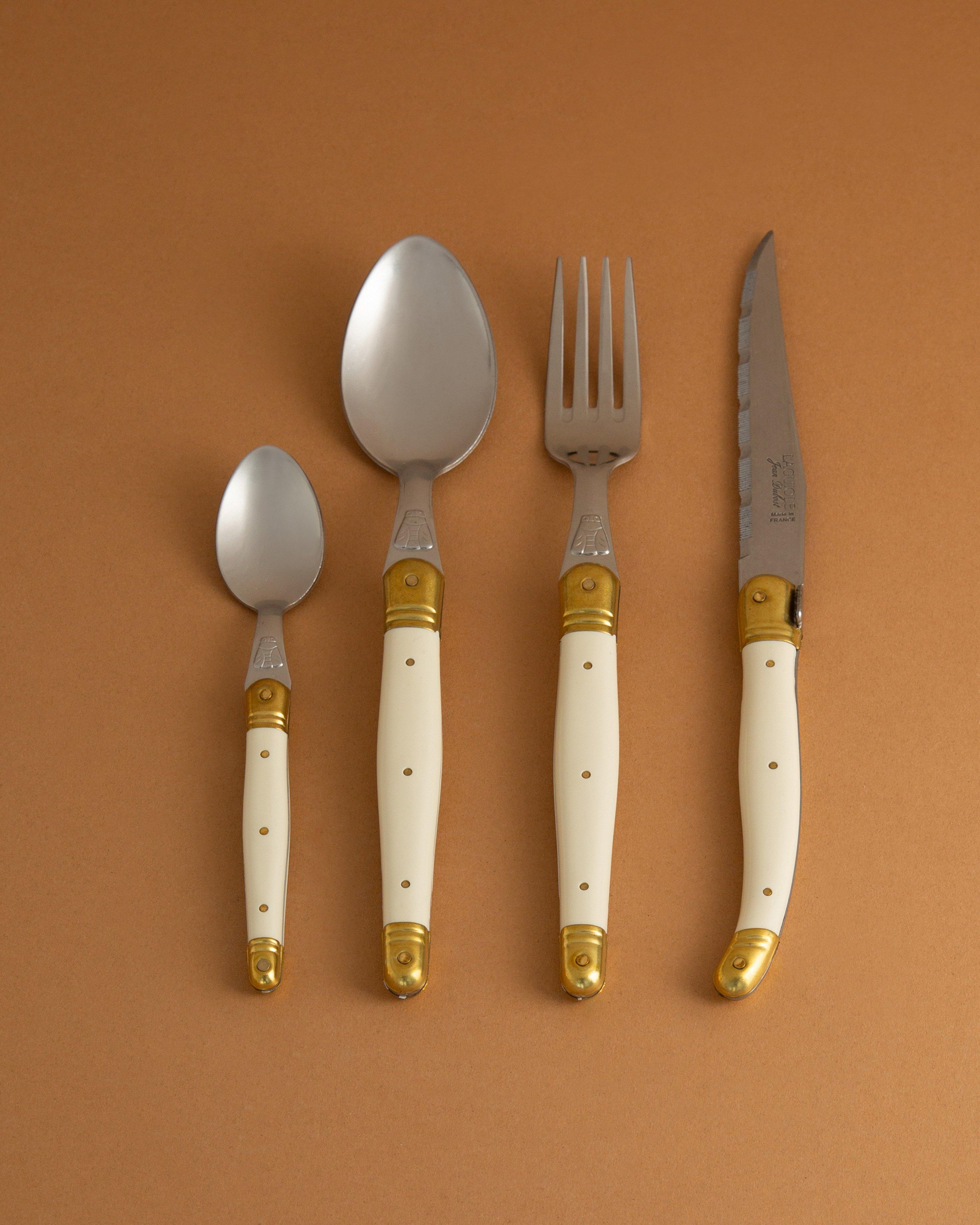 Laguiole Cutlery Set Rustic Natural -  Bone