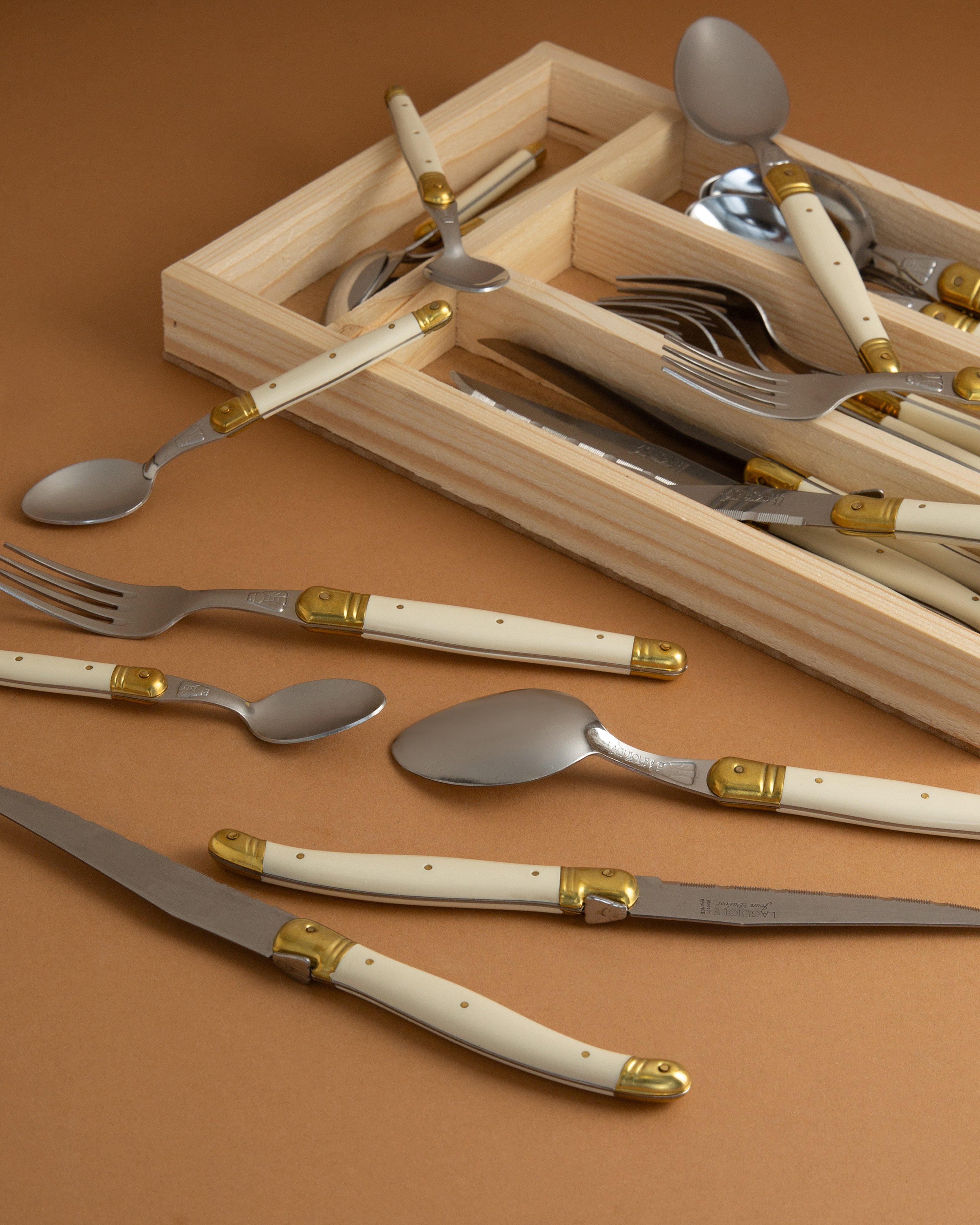 Laguiole Cutlery Set Rustic Natural -  Bone