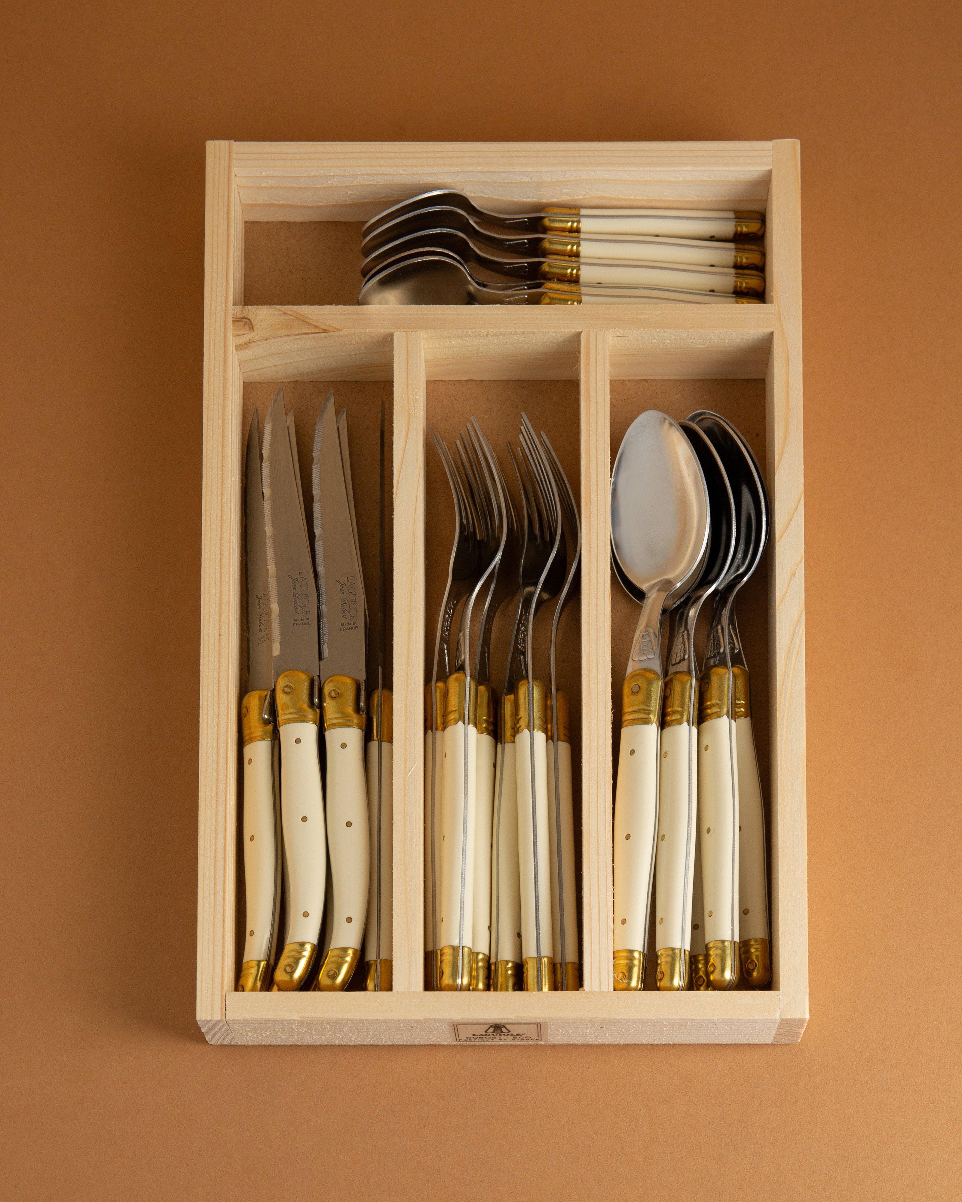 Laguiole Cutlery Set Rustic Natural -  Bone