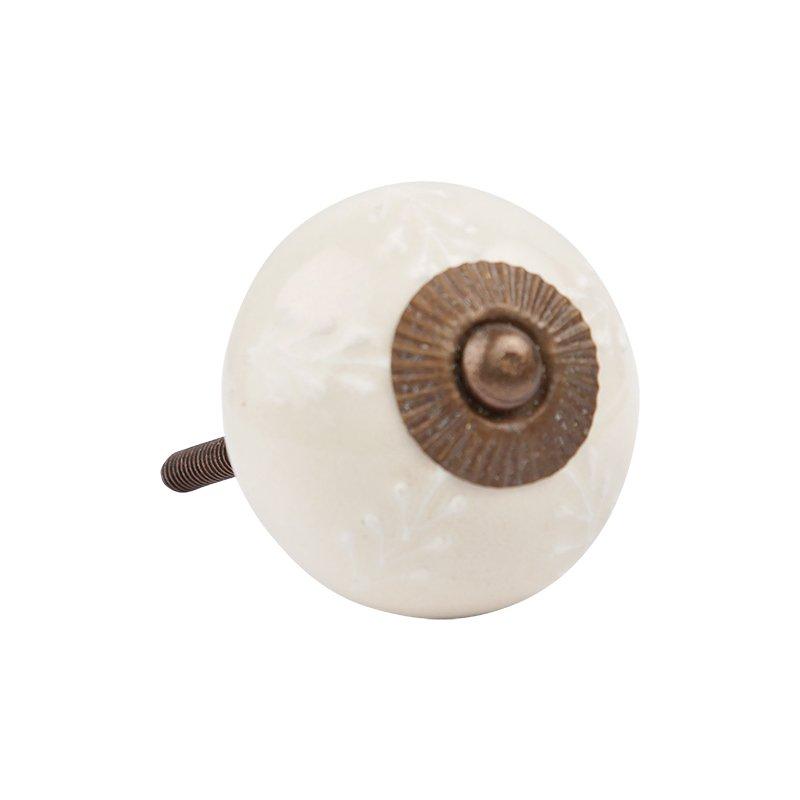 Cream Embossed Knob -  Cream/Cream