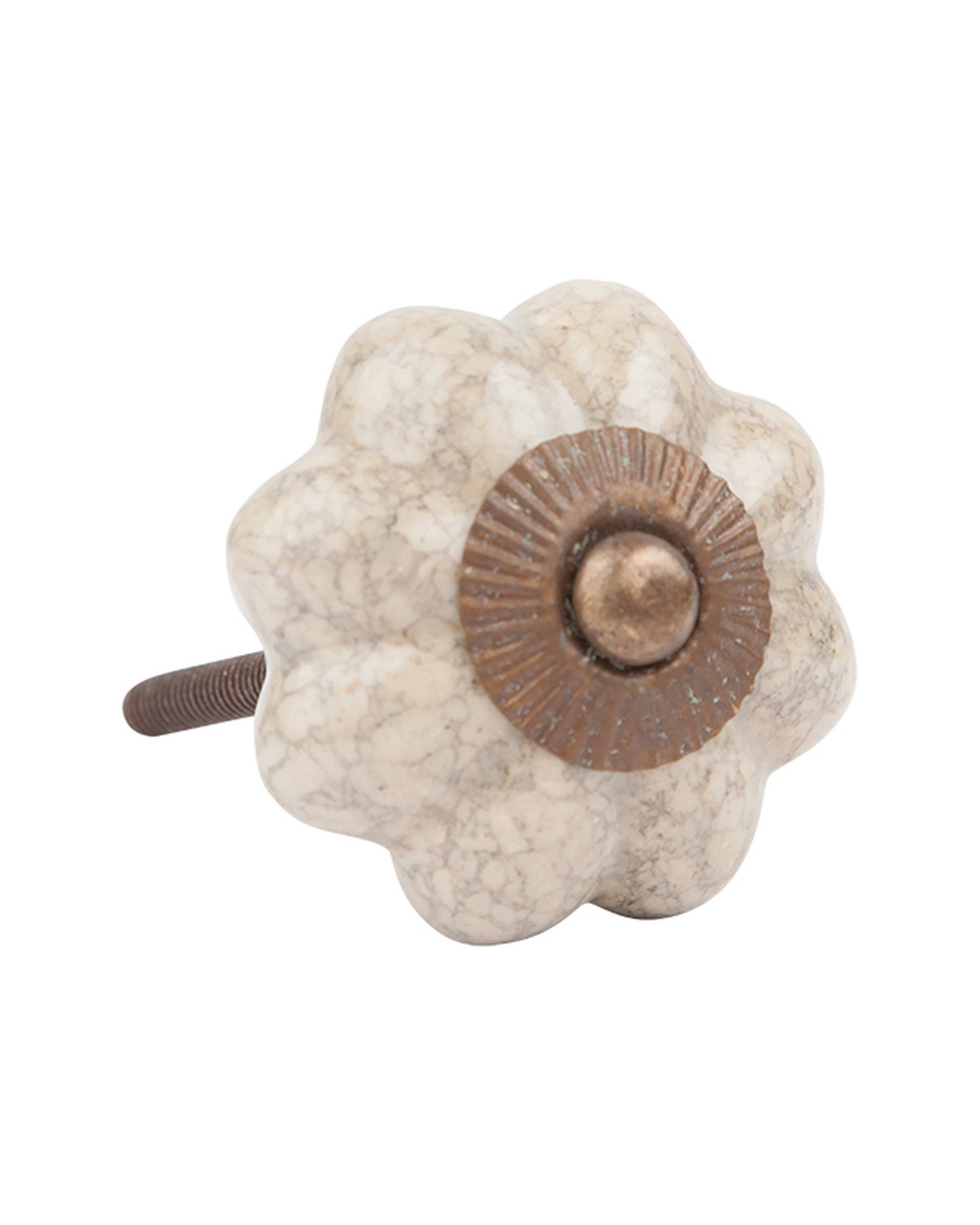 Crackle Melon Knob -  Cream/Cream