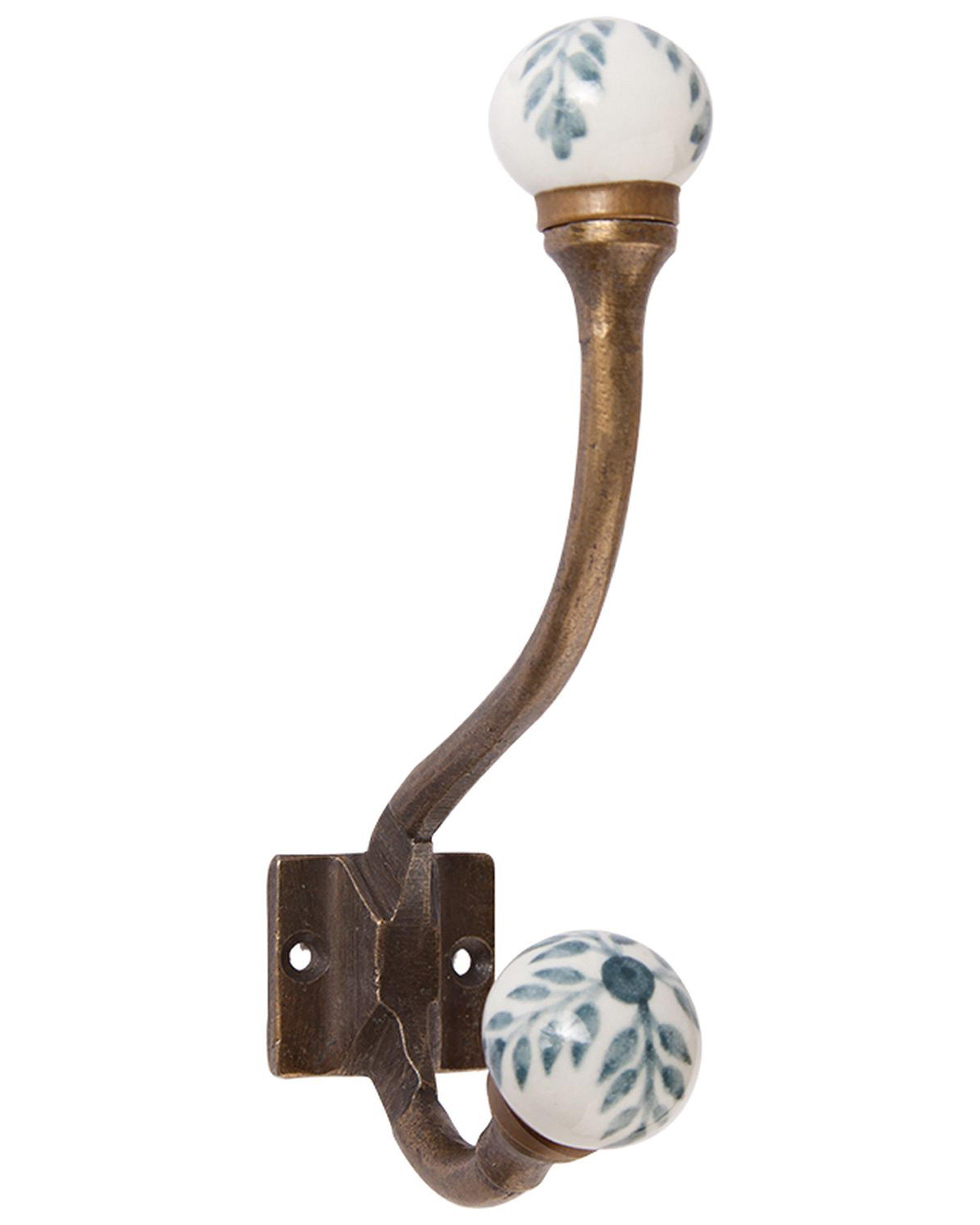 Grey Leaves Flower Hook -  White/Grey