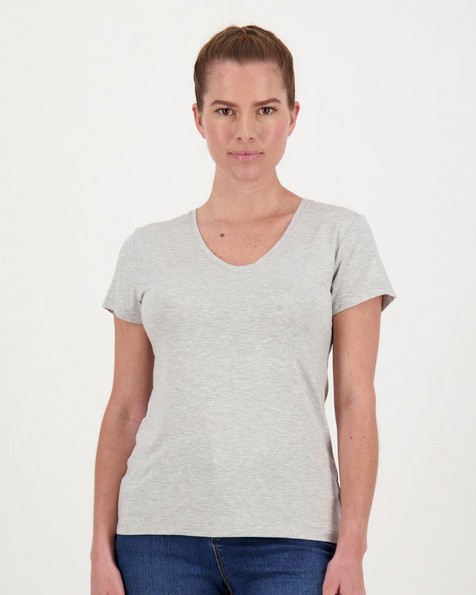 Boody Women's V-Neck T-Shirt -  grey
