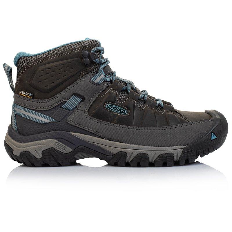 KEEN Women's Targhee III Mid Waterproof Hiking Boots -  Charcoal/Light Blue