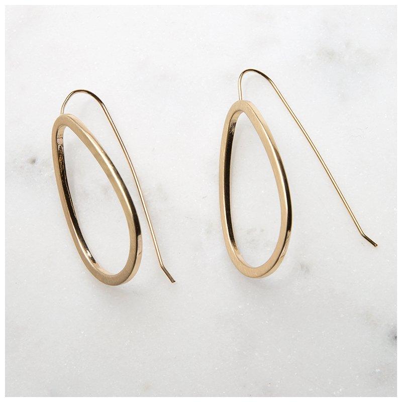 Geo Drop Earrings -  Gold/Gold