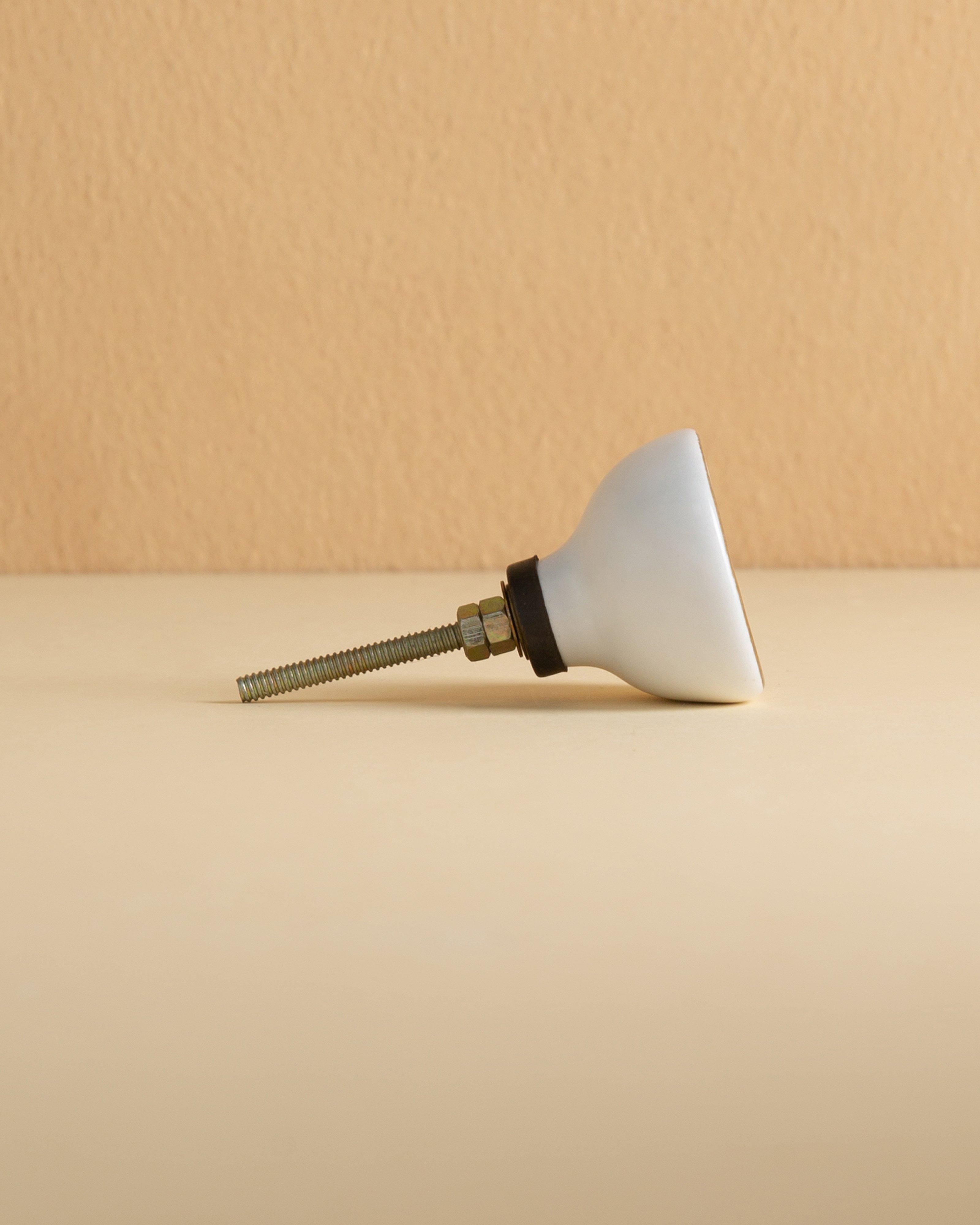 Grey & Gold Rimmed Knob -  Grey/Gold