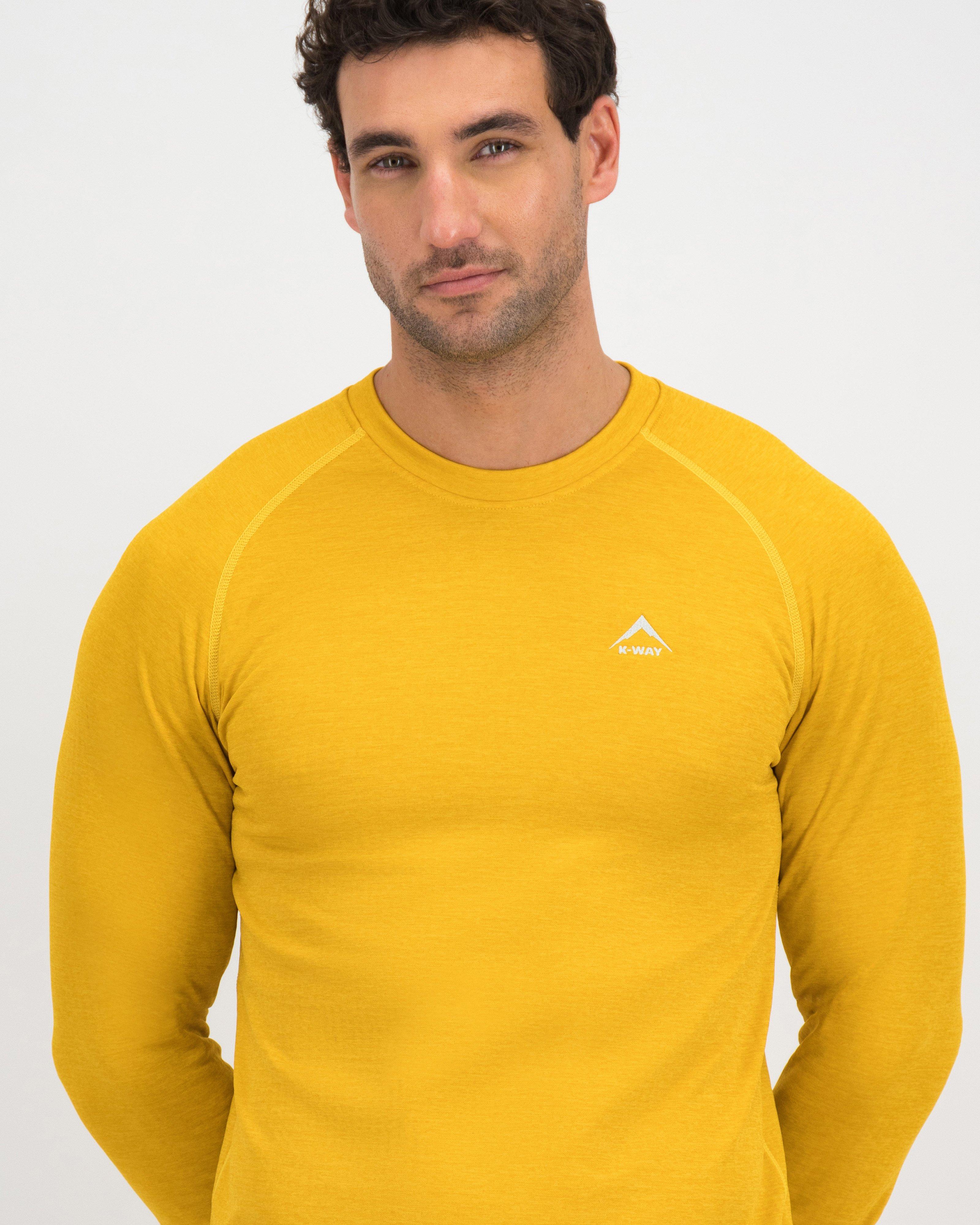 K-Way Men's Harper Crew Neck Fleece Top -  Mustard