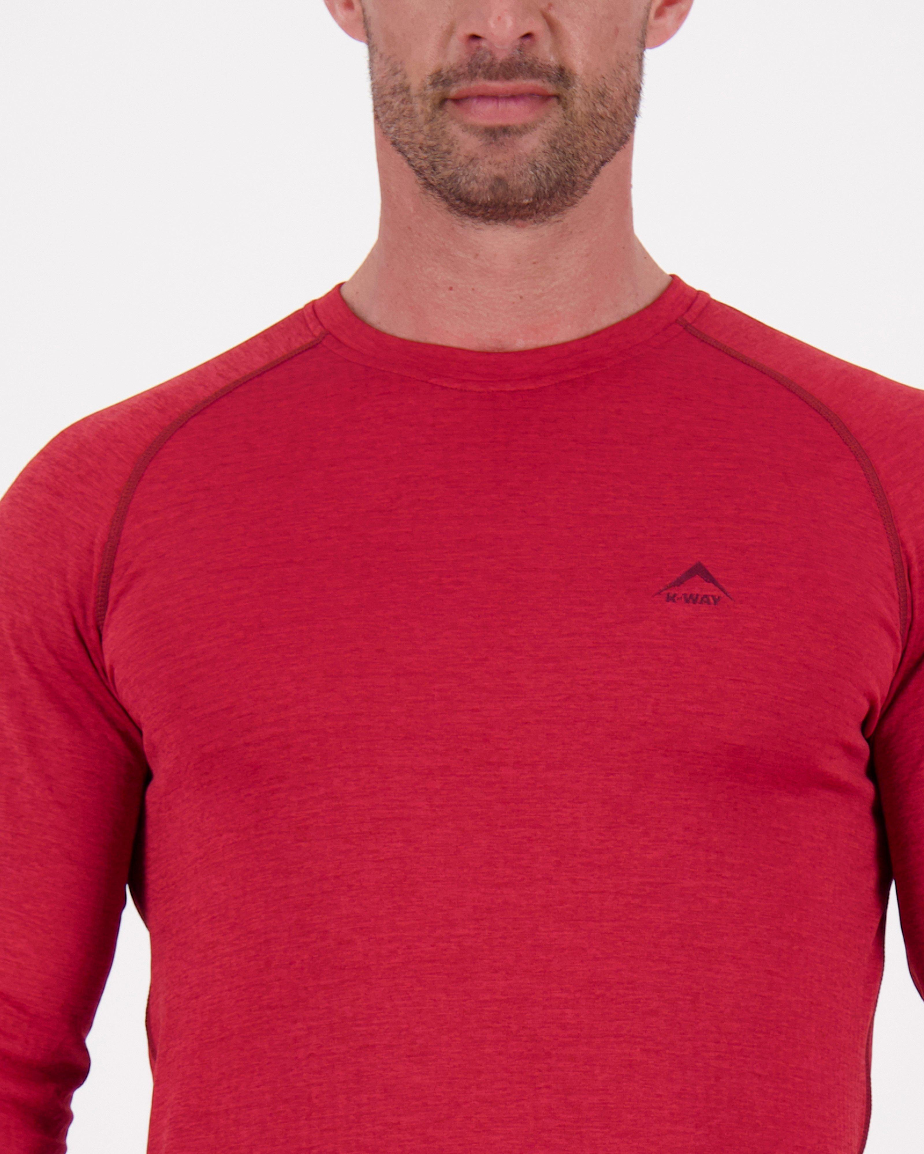 K-Way Men's Harper Crew Neck Fleece Top -  Oxblood/Oxblood