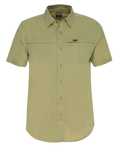 K-Way Men's Explorer Geoff Short Sleeve Shirt  -  khaki