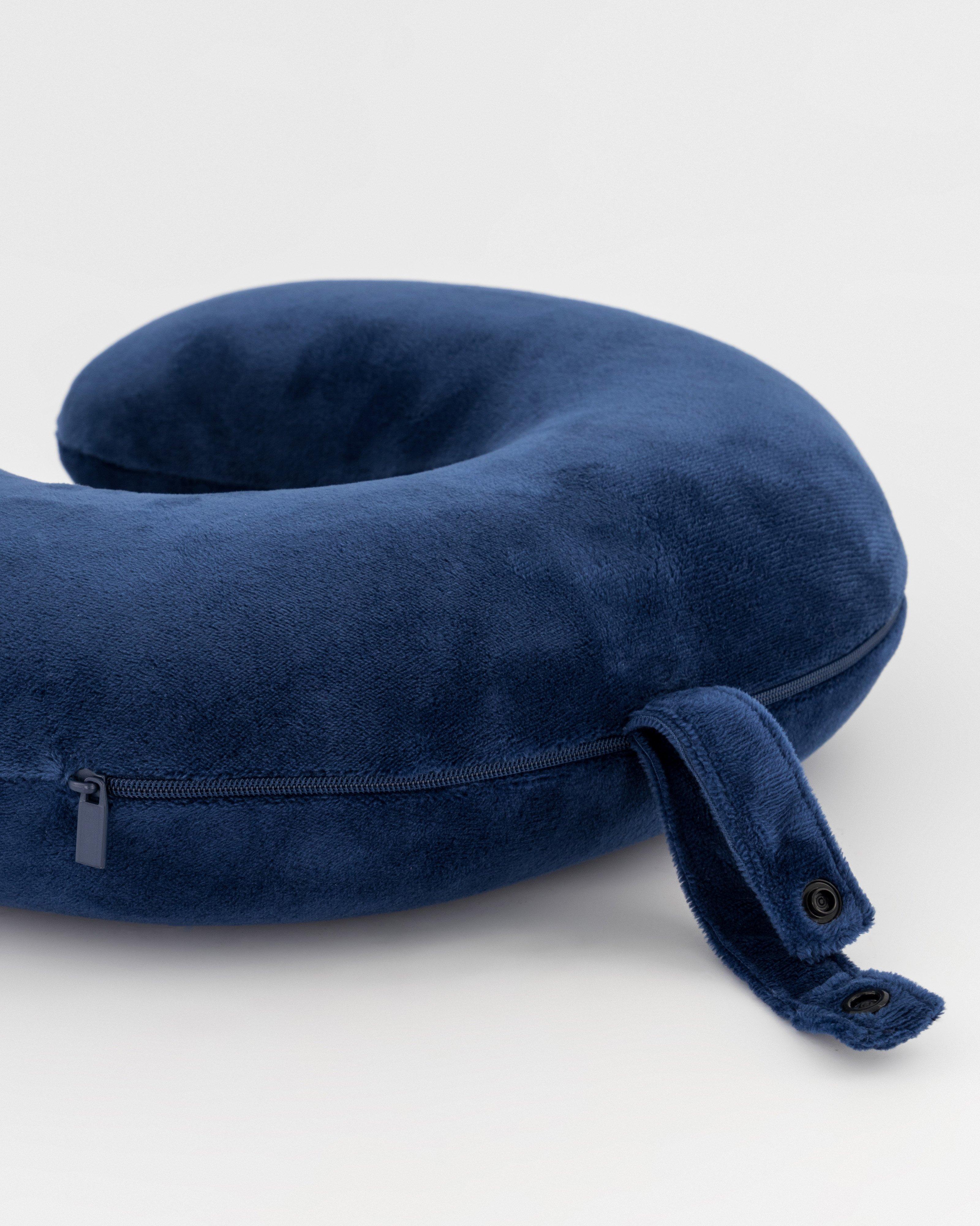 Cape Union Fleece Memory Foam Travel Pillow -  Navy