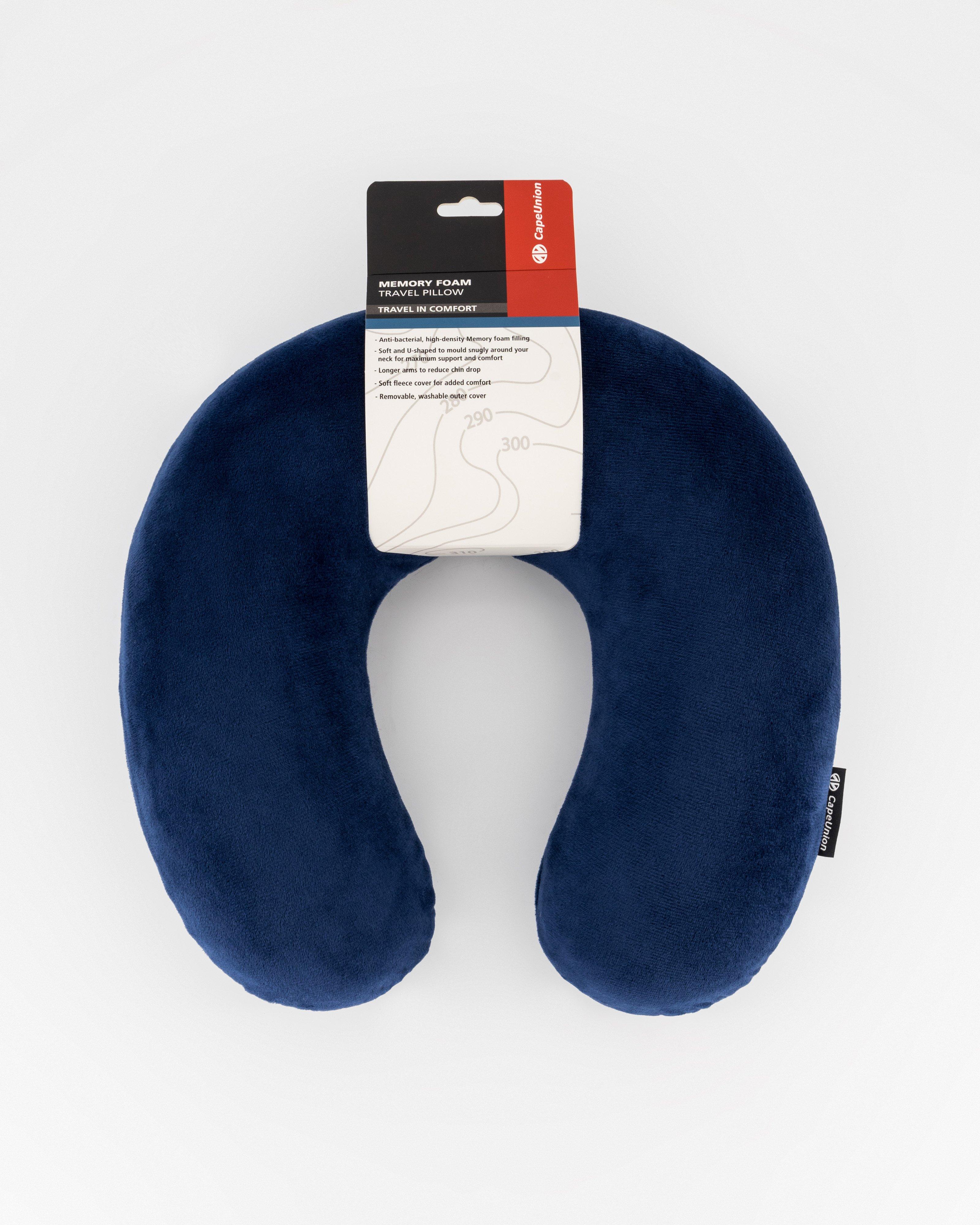 Cape Union Fleece Memory Foam Travel Pillow -  Navy