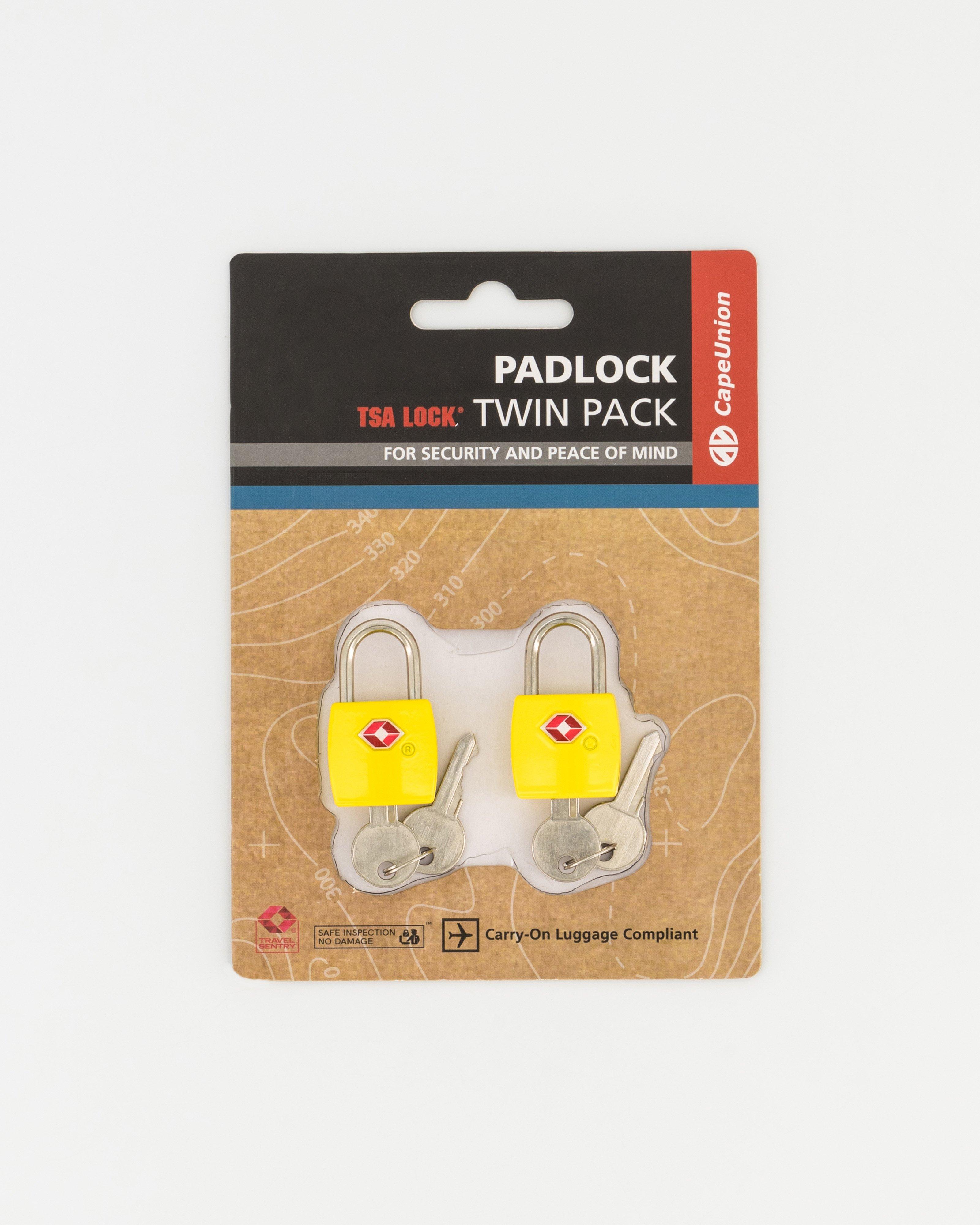 Cape Union TSA Padlock - 2 Pack -  Yellow