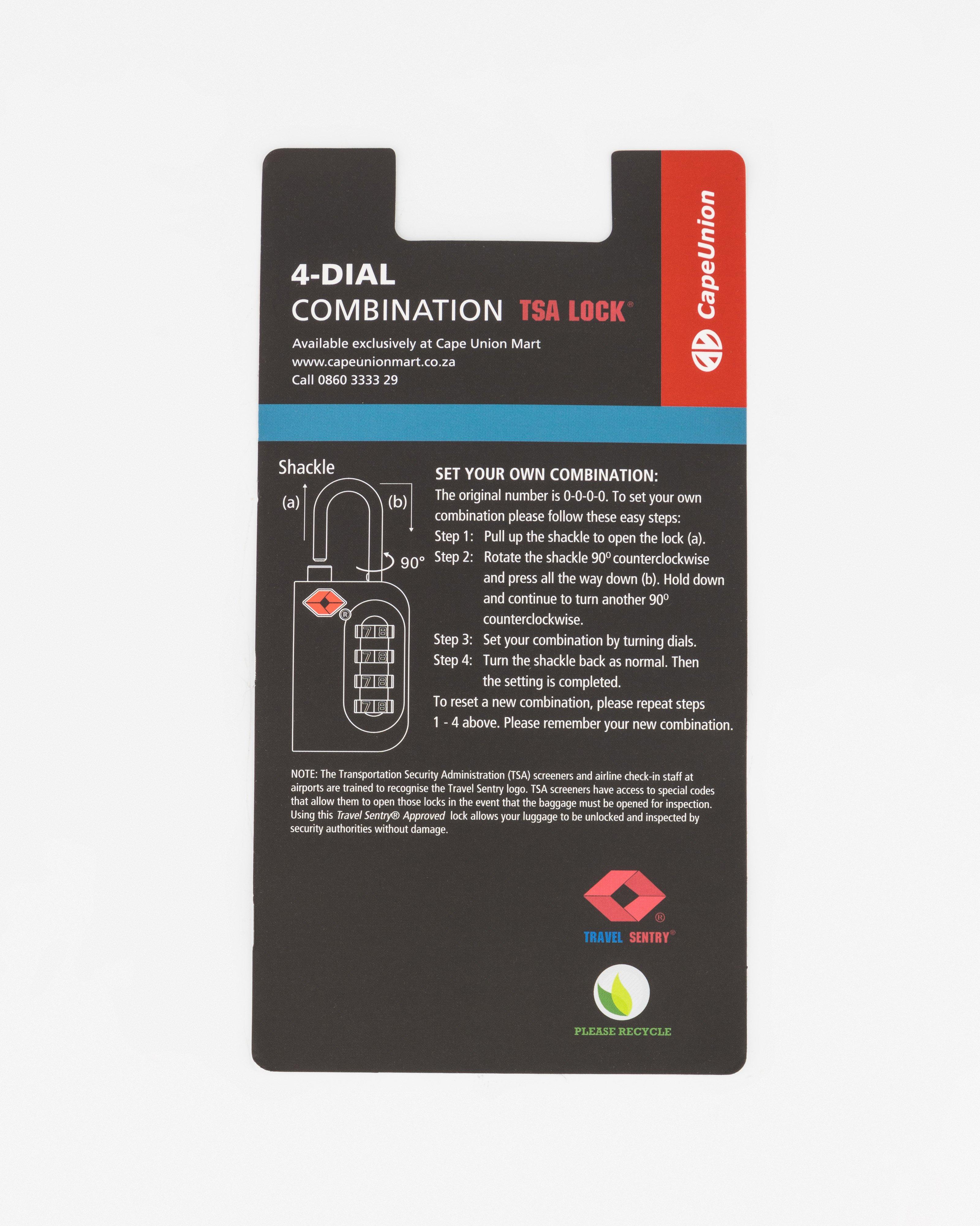 Cape Union 4Dial TSA Combination Lock