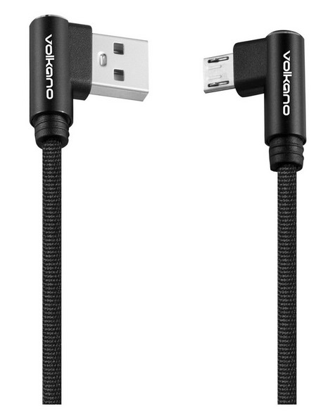 Volkano Weave-90 Micro USB Cable -  black