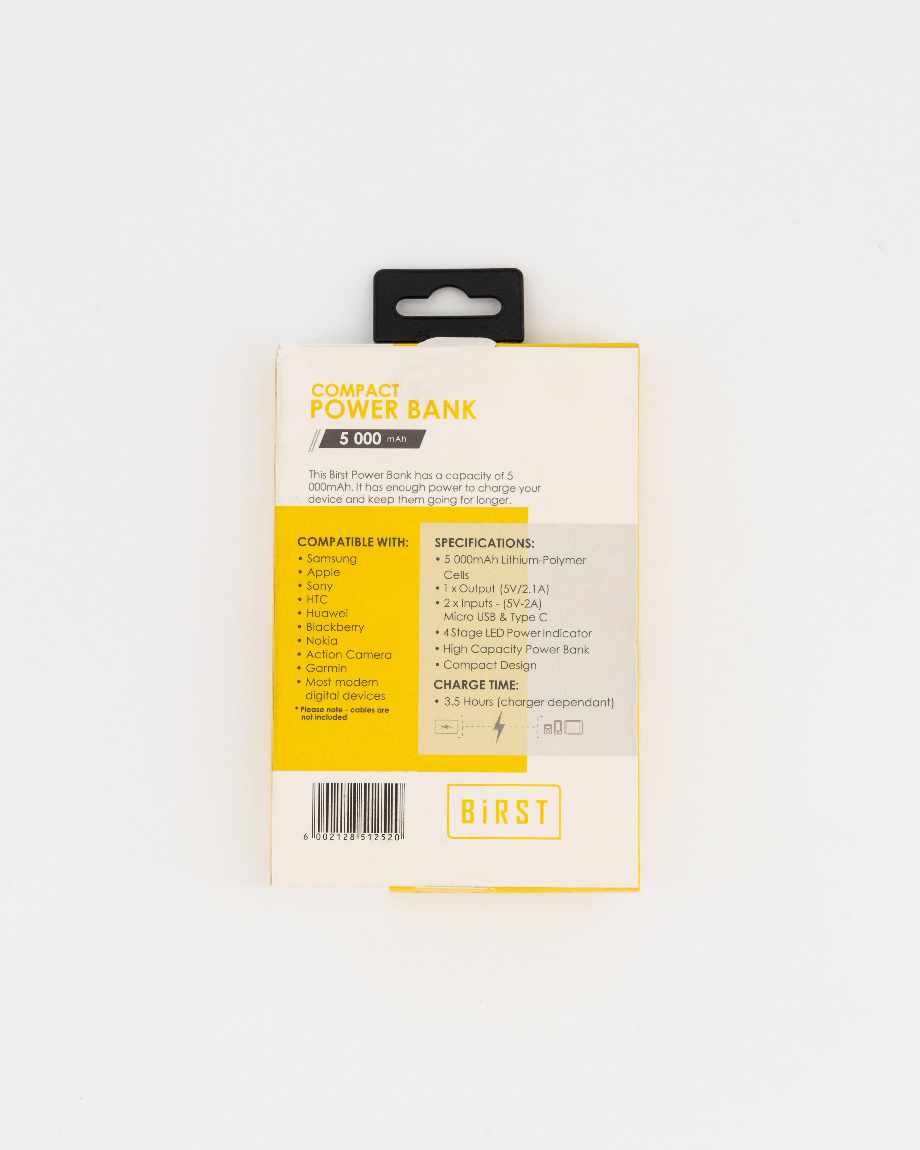 Birst Compact 5 000mAh Power Bank -  Black