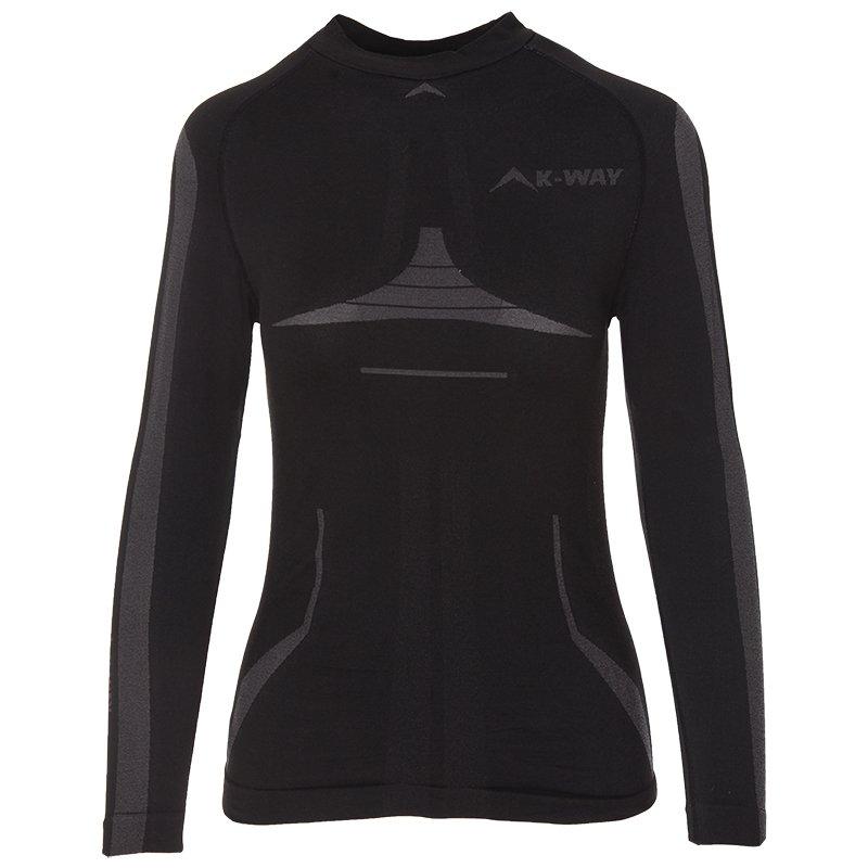 K-Way Women's Bamboo Thermaskins Spencer -  Black/Graphite