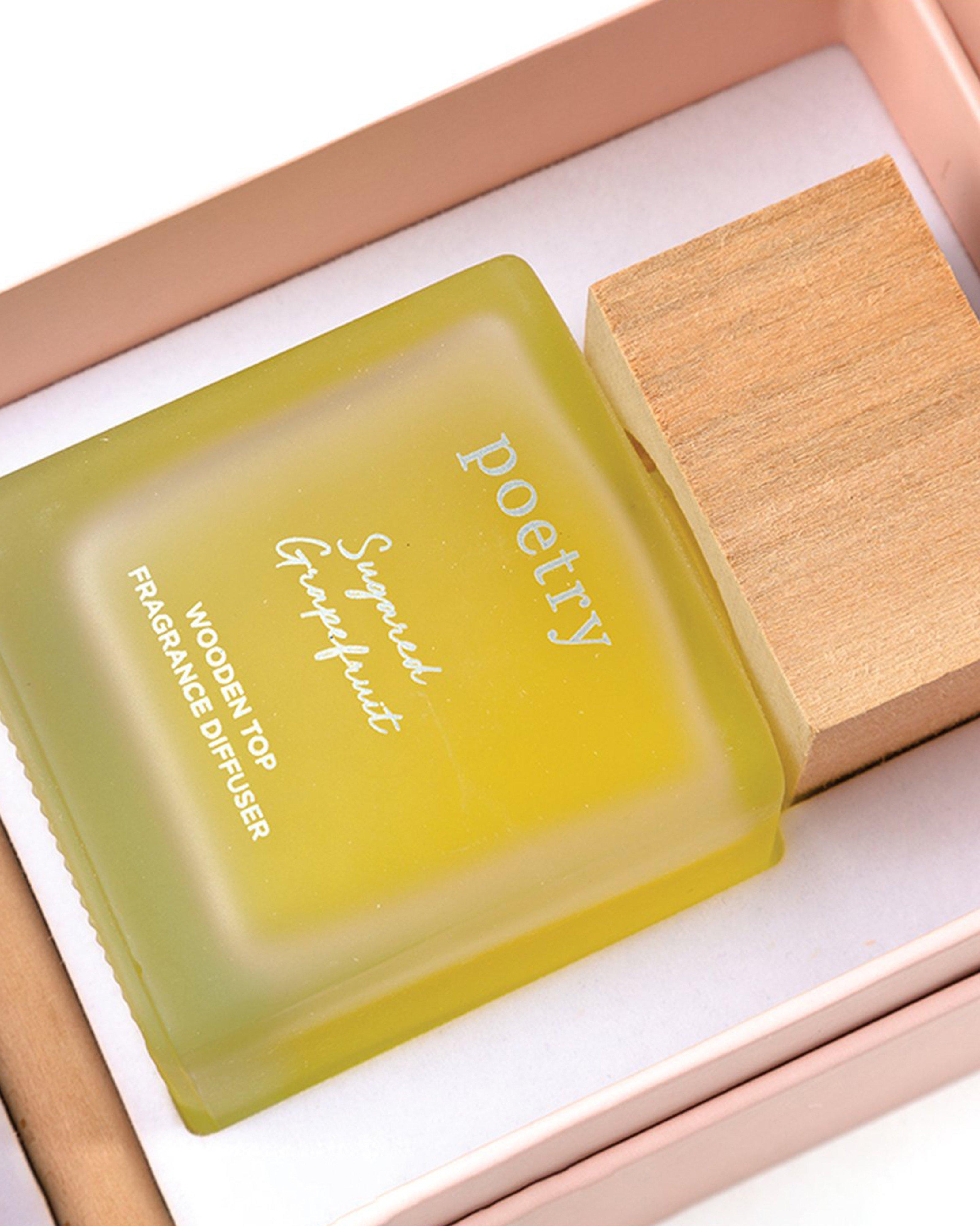 Sugared Grapefruit Wooden Top Diffuser -  Pink