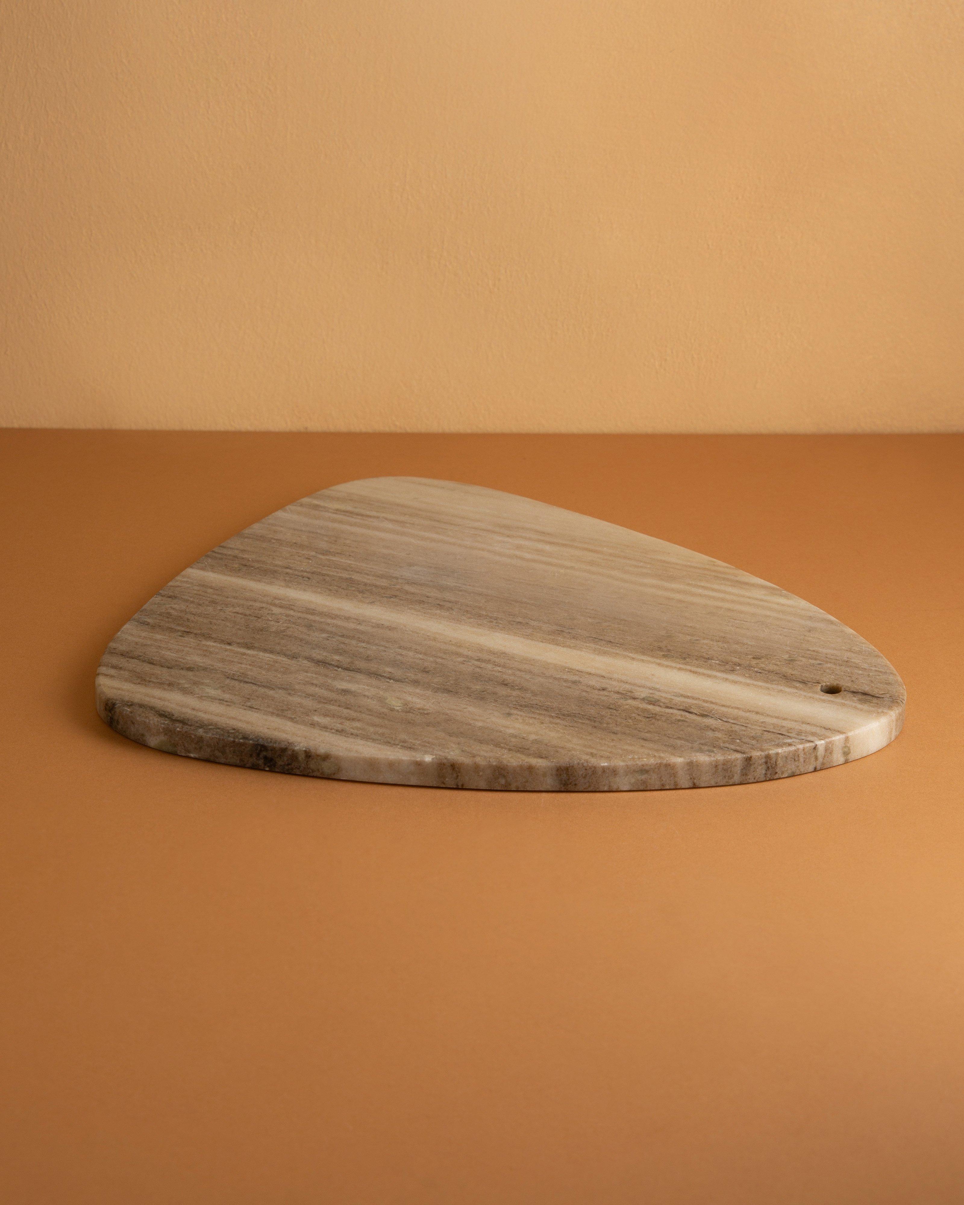 Organic Shape Marble Plate -  Oatmeal