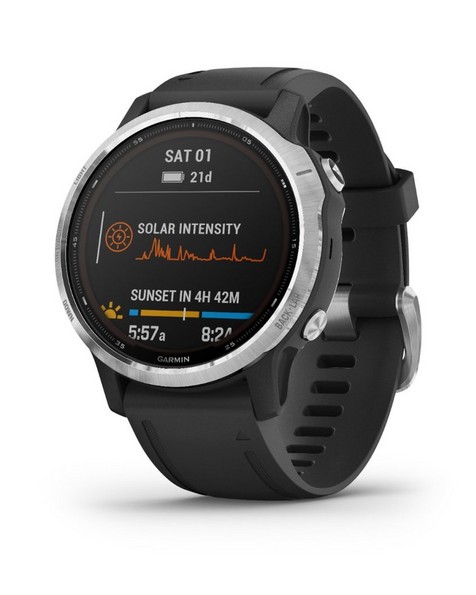 Garmin Fenix 6S Solar Fitness Watch -  silver-black