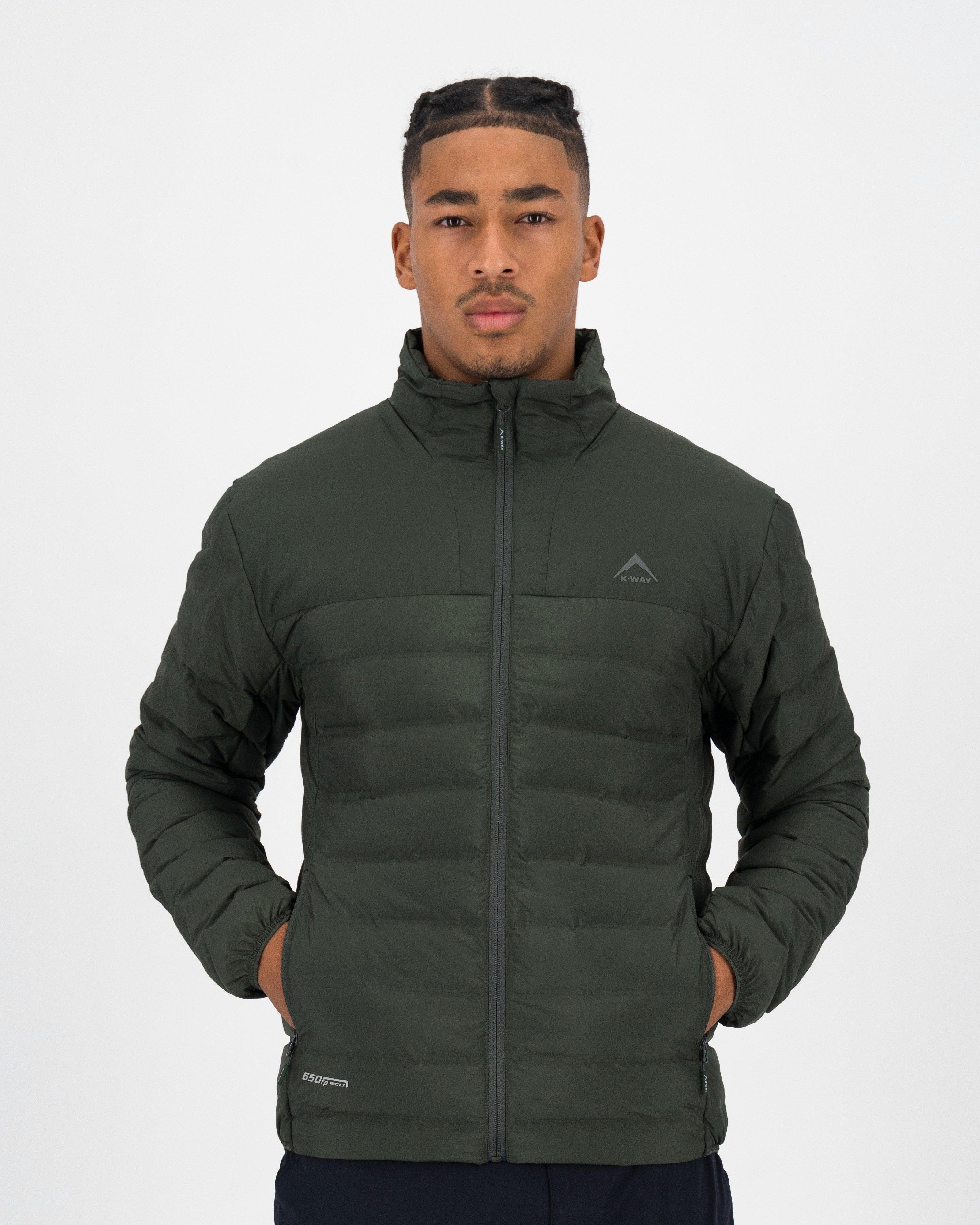 K-Way Men's Creek Down Jacket -  Dark Green/Dark Olive