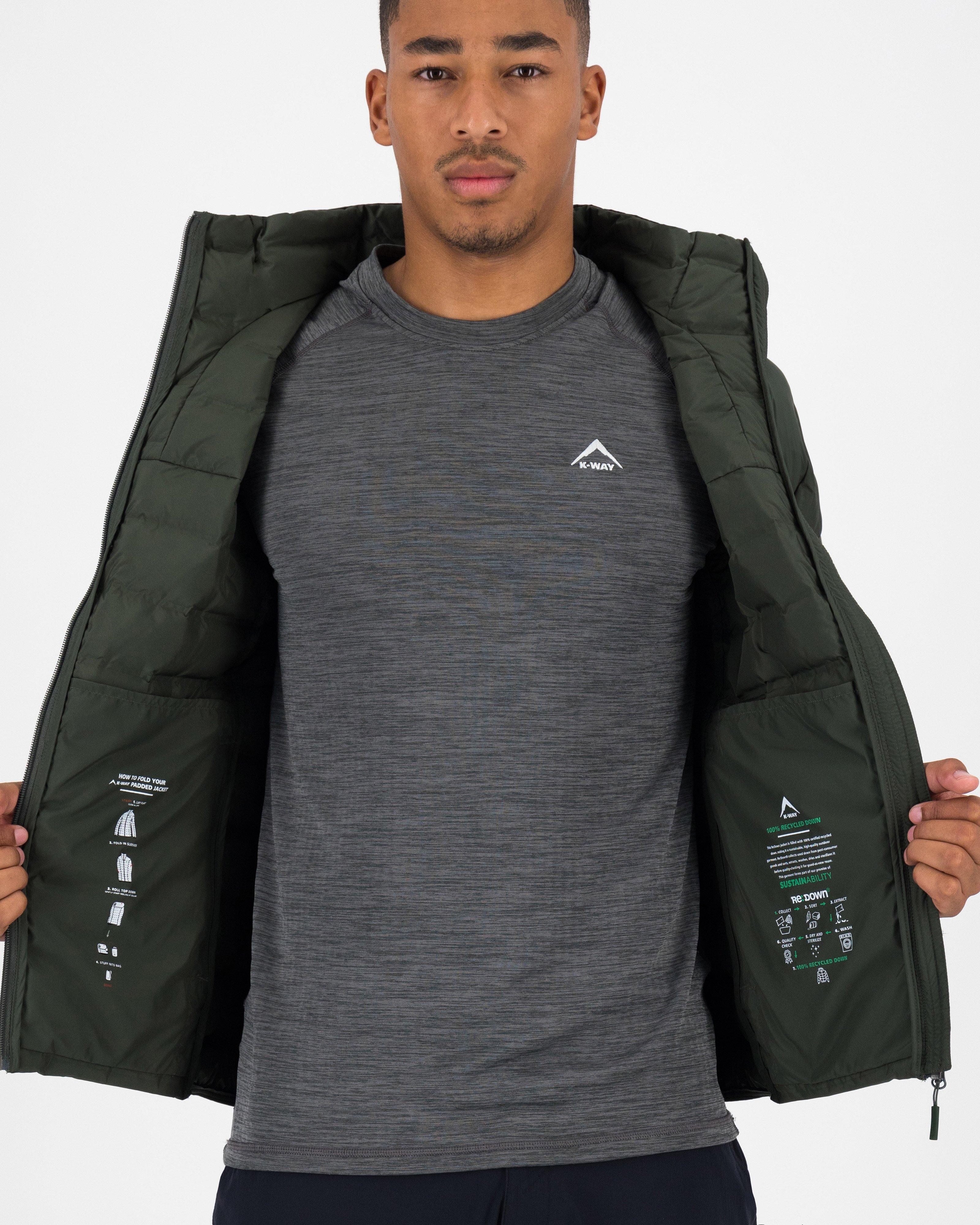 K-Way Men's Creek Down Jacket -  Dark Green/Dark Olive