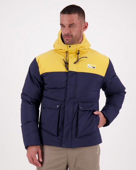 K-Way MMXXI Men's Campside Down Jacket -  navy-yellow