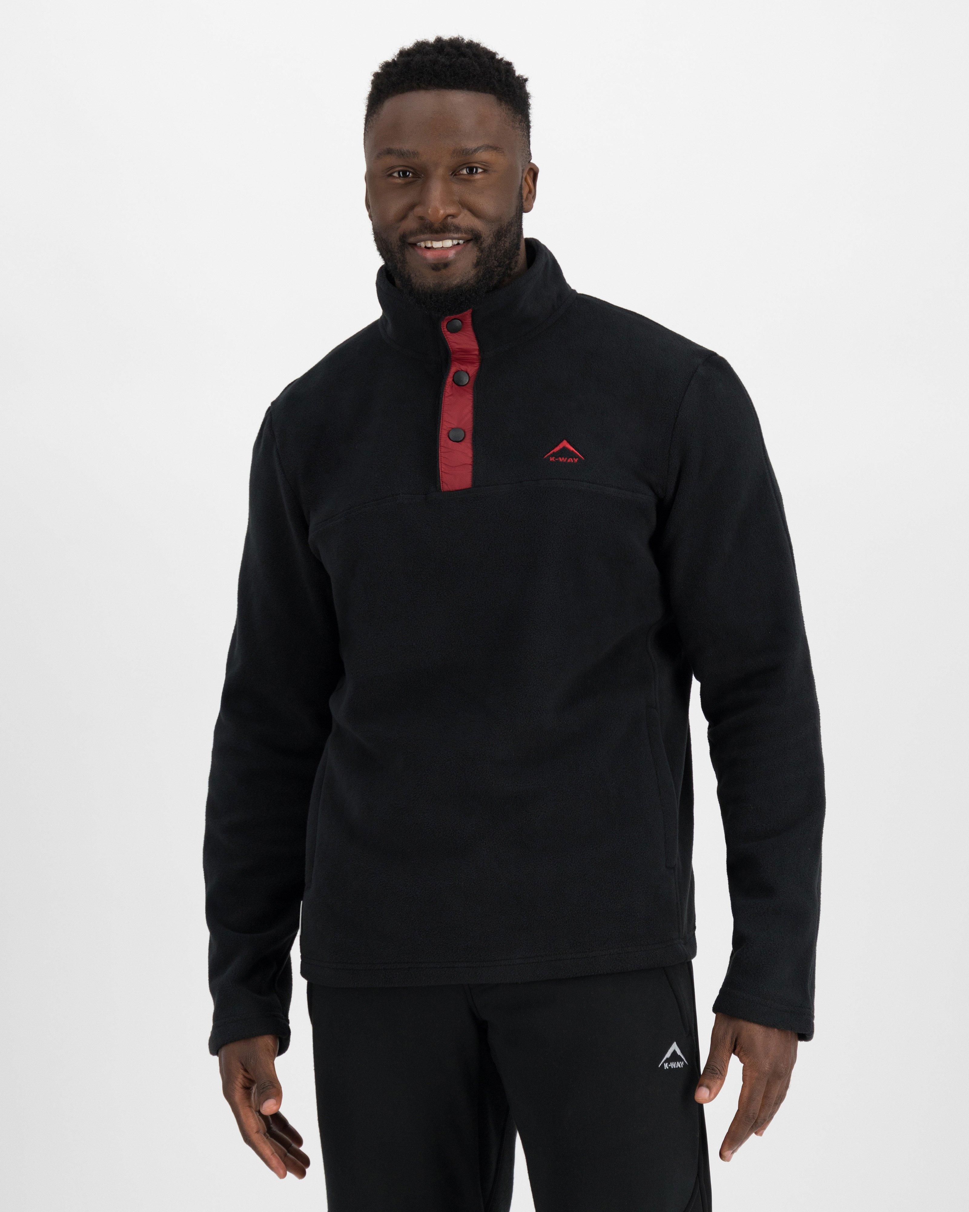 K-Way Men's Retro Snap Fleece -  black