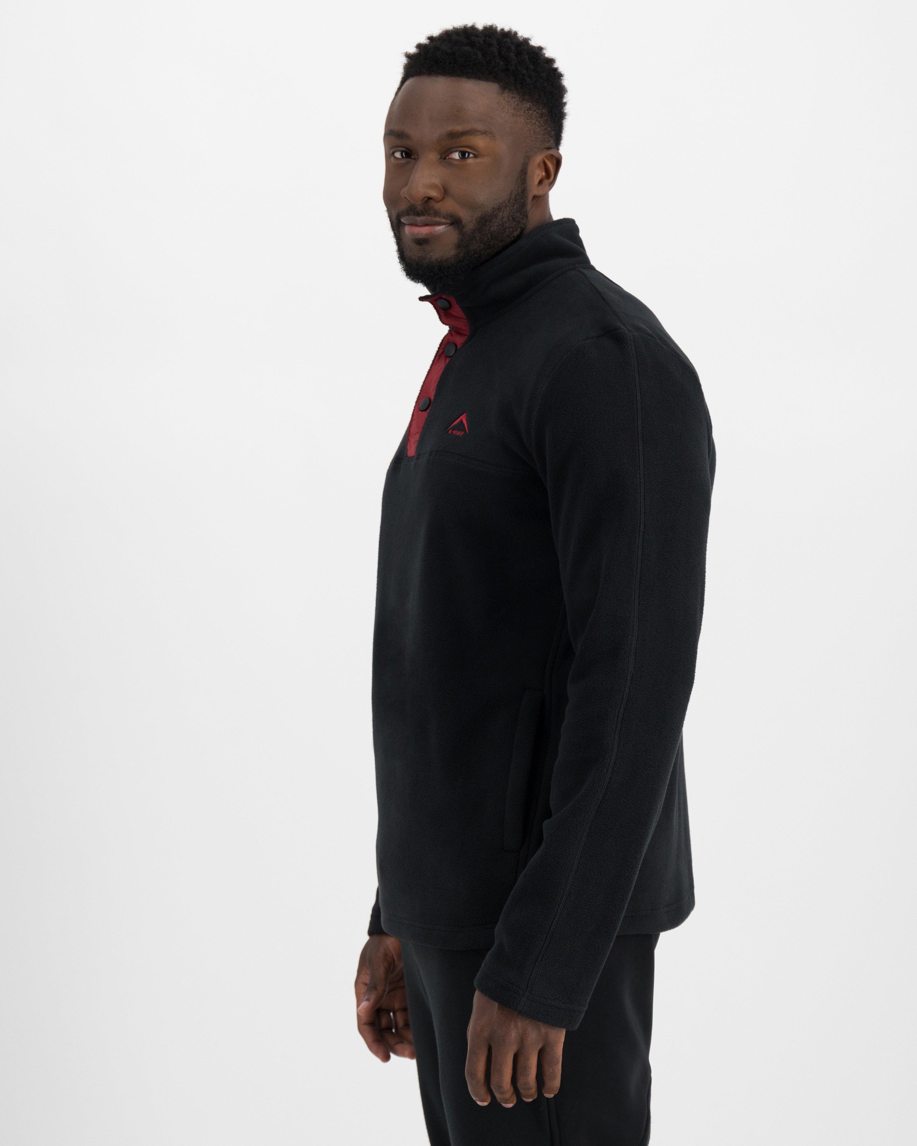K-Way Men's Retro Snap Fleece -  black