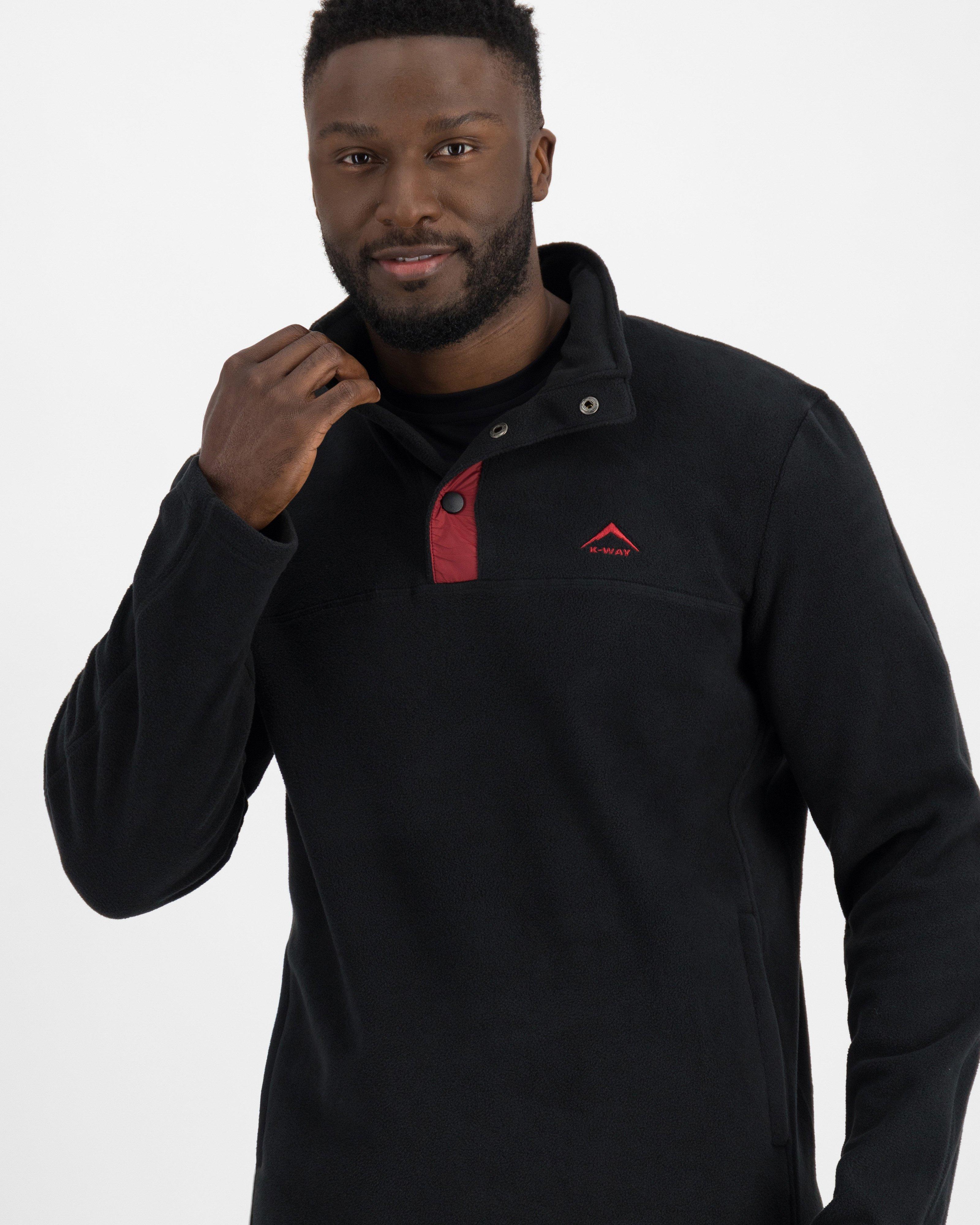 K-Way Men's Retro Snap Fleece -  black