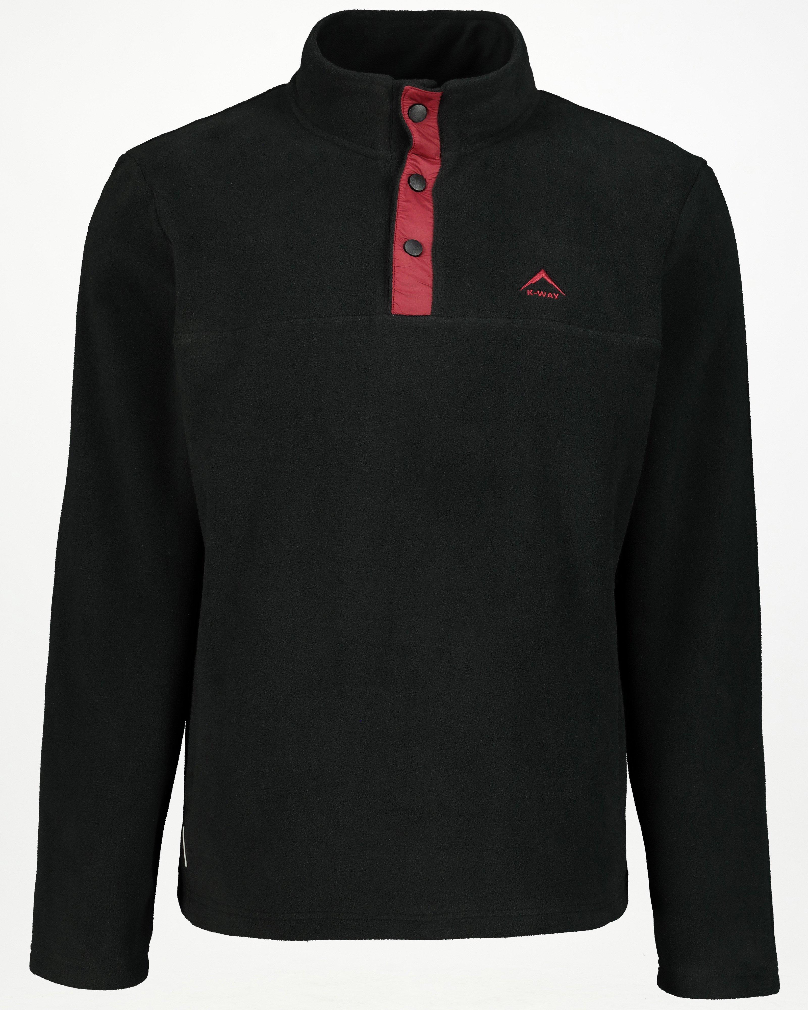 K-Way Men's Retro Snap Fleece -  black