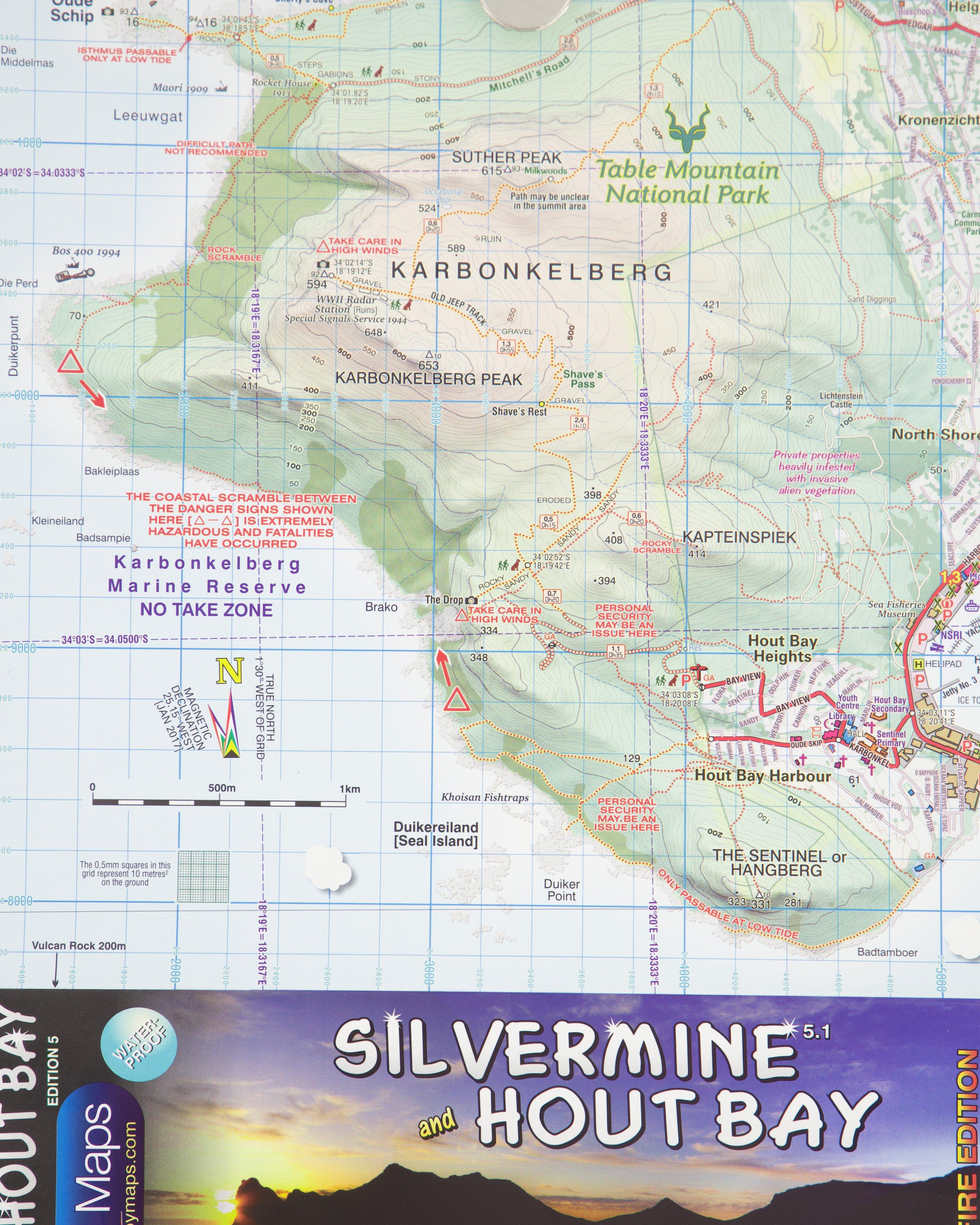 Slingsby Silvermine and Hout Bay Map -  No Colour