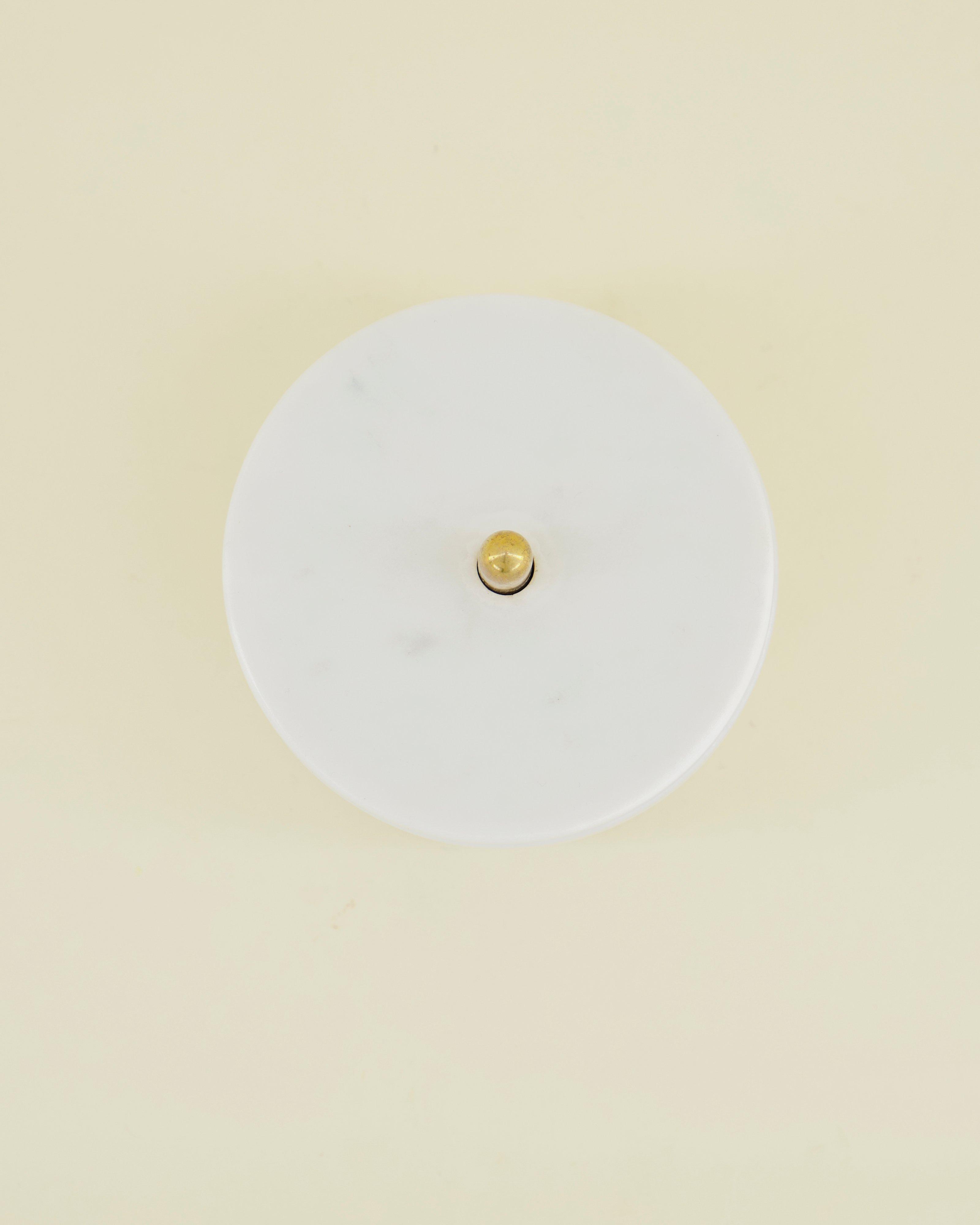 Marble Coaster Set w Base -  White