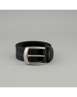 Old Khaki Men’s Beckham Contrast Centre-Stitch Leather Belt -  black