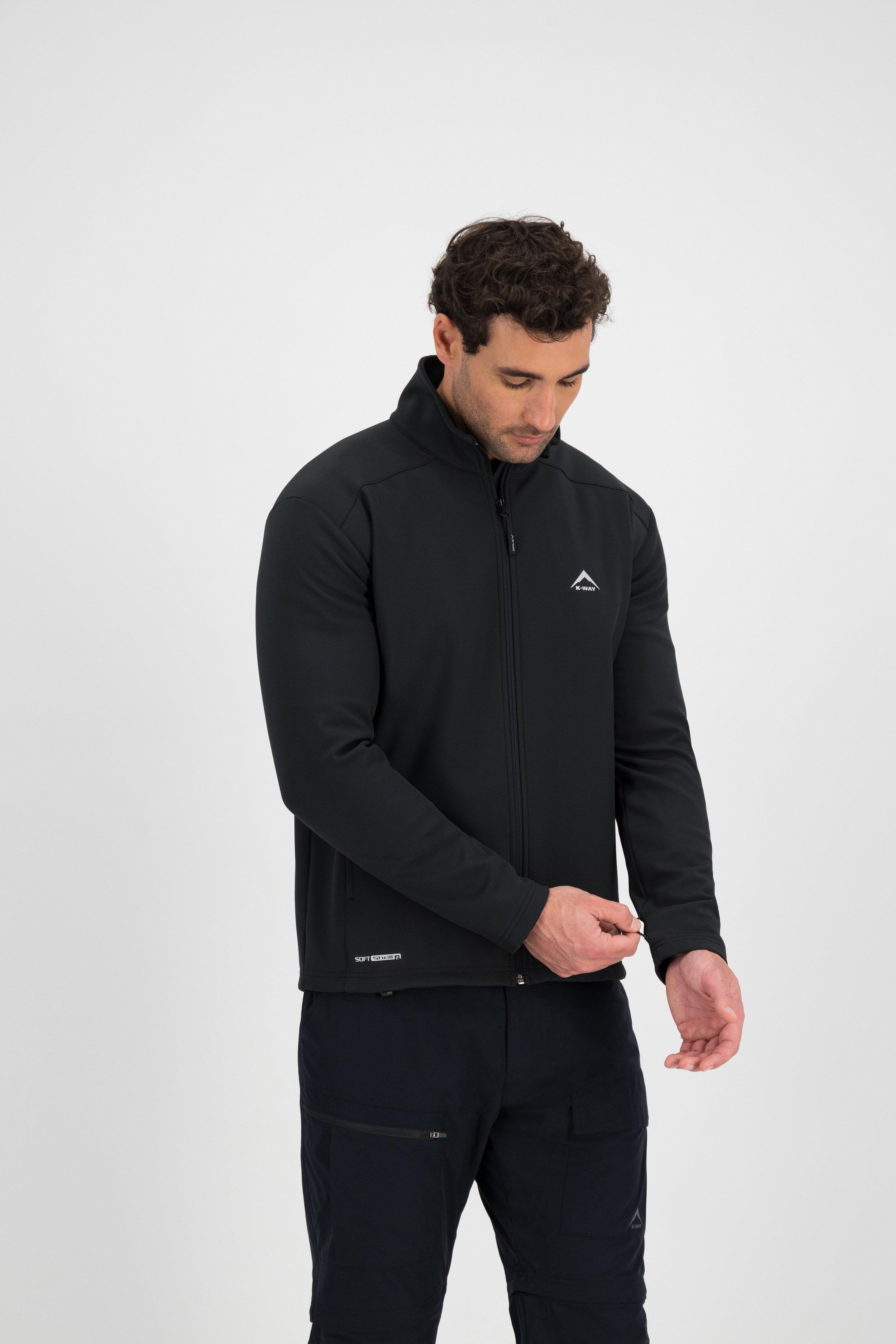 K-Way Men’s Felixx Eco Softshell Jacket -  Black