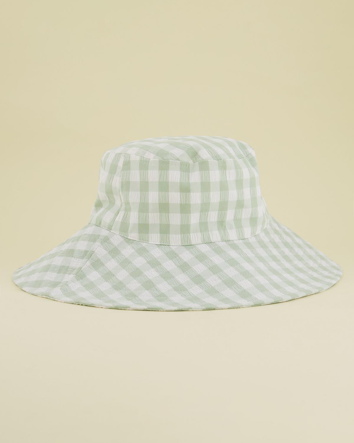Maya Gingham Floppy Hat -  lightgreen