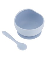 Cloud Blue Silicone Bowl and Spoon Set -  cloudblue