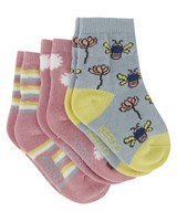 Baby Girls 3-Pack Nature Socks -  assorted