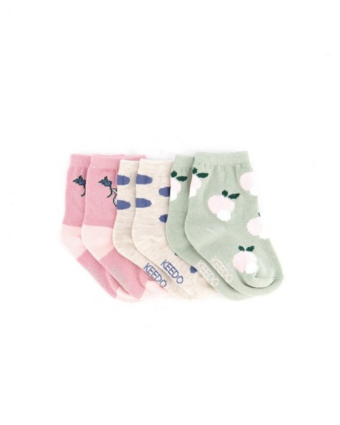 Baby Girls 3-Pack Peaches Socks -  assorted