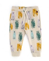 Baby Boys Stamped Bear Joggers -  milk
