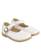 Little P Scallop Ballet Shoes -  white