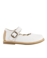 Little P Scallop Ballet Shoes -  white