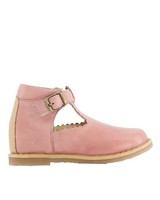 Little P Sweet-Pea T-Bar Leather Shoes -  dustypink