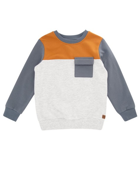 Kids Colourblock Sweater -  silvergrey