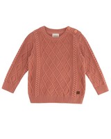 Girls Poppy Cable Knit Pullover -  watermelon