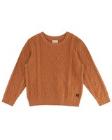 Boys Maple Cable Knit Pullover -  orange