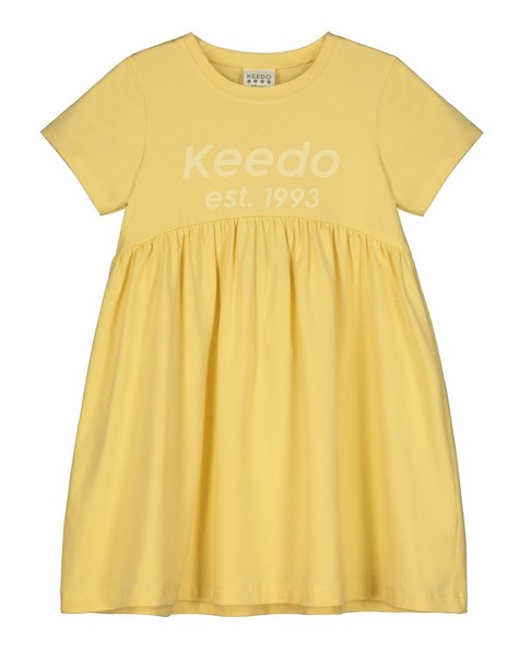 Girls Sun Logo Dress -  yellow