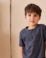 Kids Shadow Logo T-Shirt -  navy